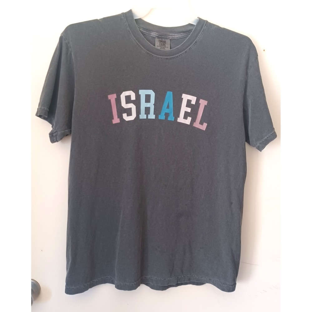 Comfort Colors Israel Graphic T-Shirt Unisex Large Grey Garment Dye Tee Heritage